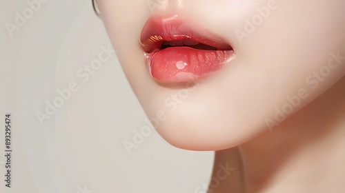 Pretty Pink Lips on a Clean Background