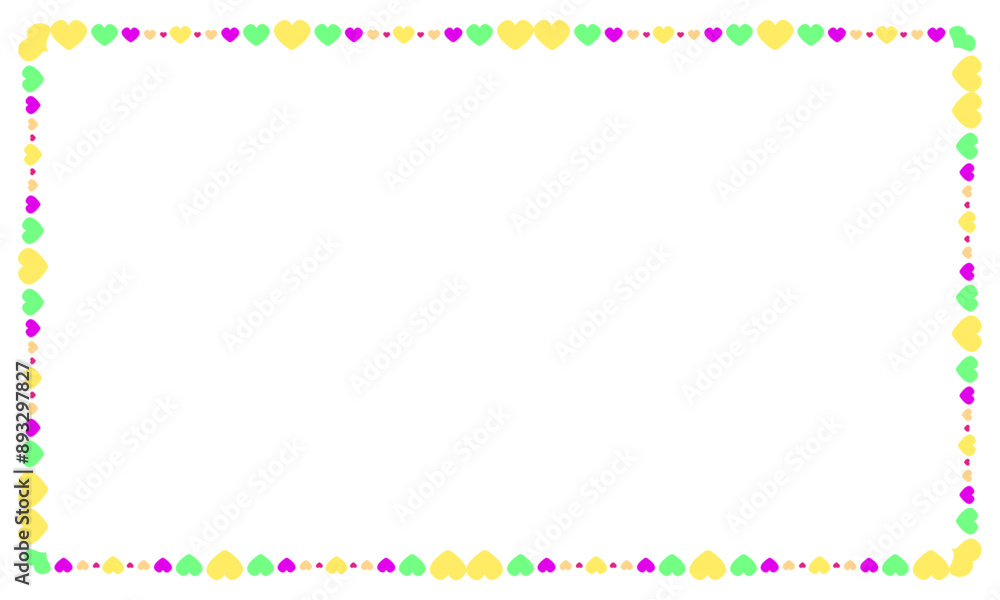 Hand drawn flat design hearts border and frame Hand drawn flat design hearts border and frame