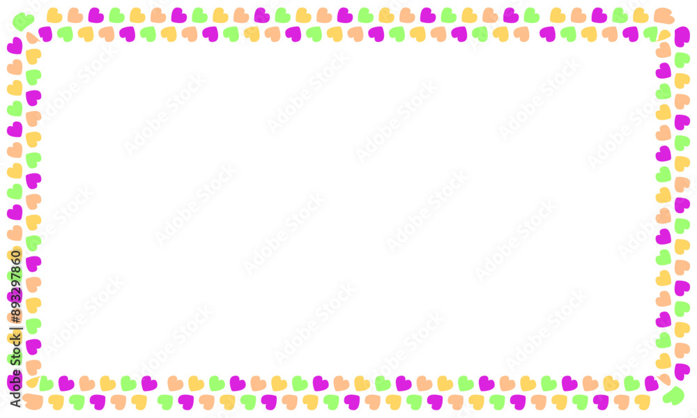 Hand drawn flat design hearts border and frame Hand drawn flat design hearts border and frame