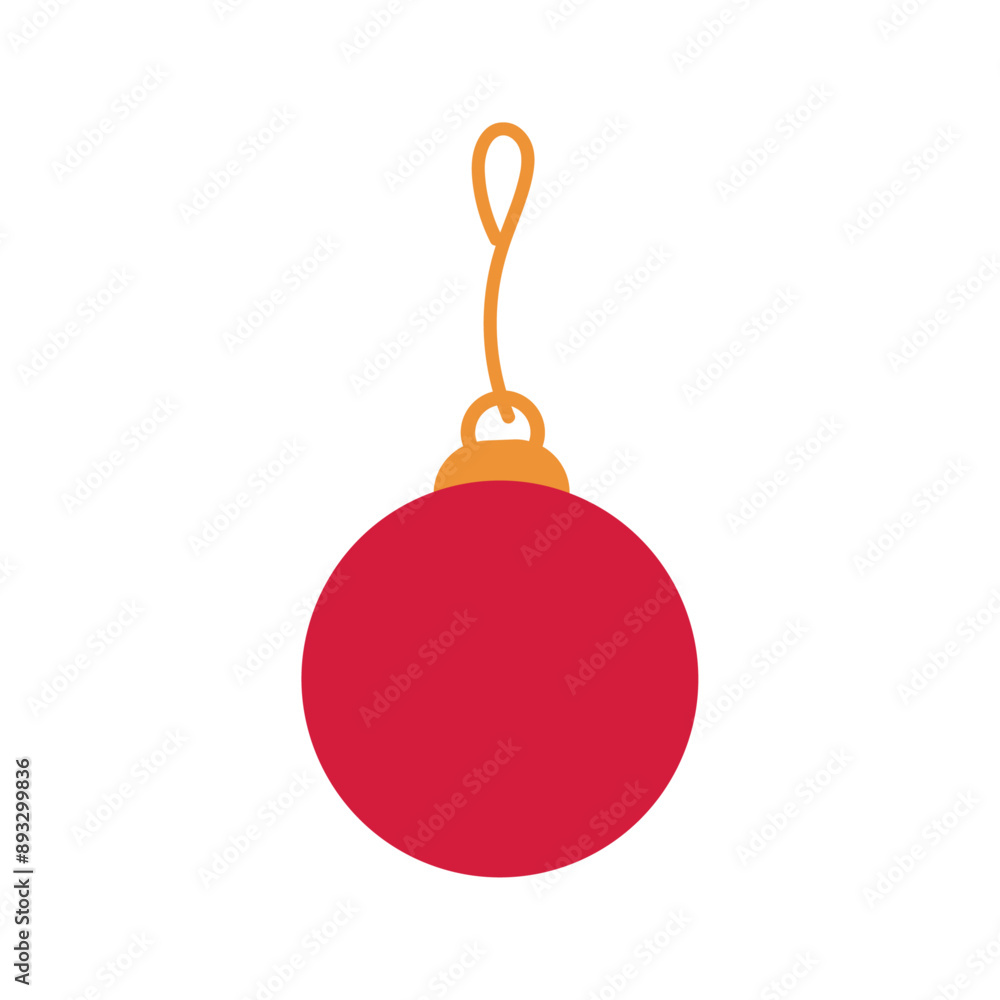 Hand drawn flat christmas ball ornament on white background Hand drawn flat christmas ball ornament on white background