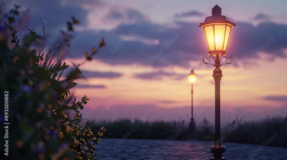 Street lamps on poles, road lighting, road lights. Street lamps on poles, road lighting, road lights.