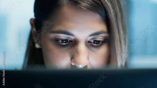 Wallpaper Mural Dedicated businesswoman working on computer in contemporary workspace Torontodigital.ca
