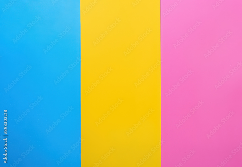 Fototapeta premium Vertical colorful abstract background with blue, yellow, and pink sections in a modern design.