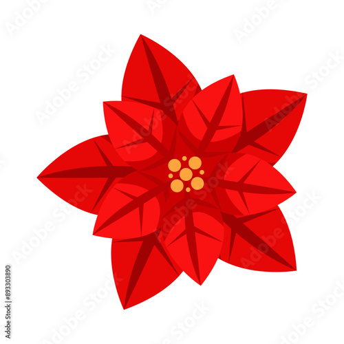 hand drawn christmas flower and wreath, Christmas Flowers, ornament illustration on white background