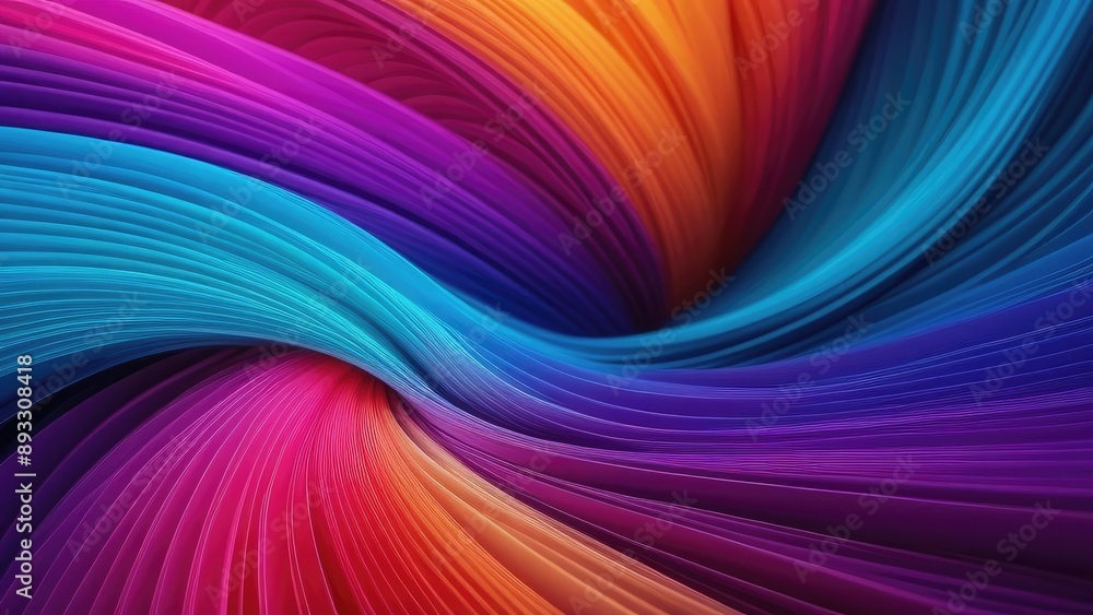 Naklejka premium Abstract Waving Bright Multi Colors Background