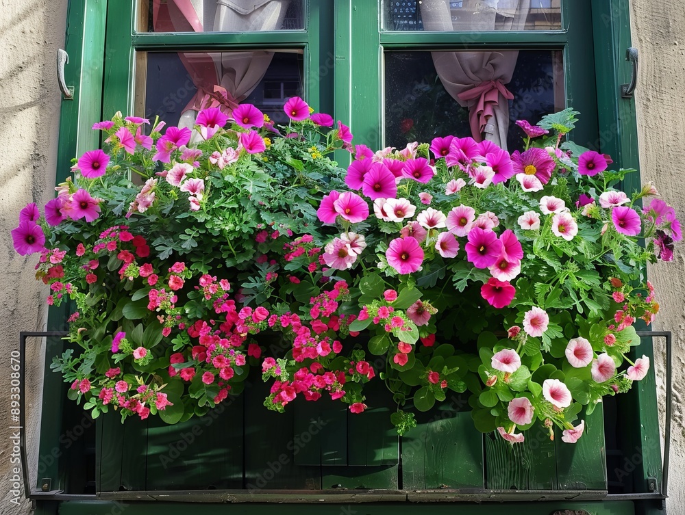 Window Box Delight: Blooming Flowers in 4:3 Aspect Ratio Window Box Delight: Blooming Flowers in 4:3 Aspect Ratio
