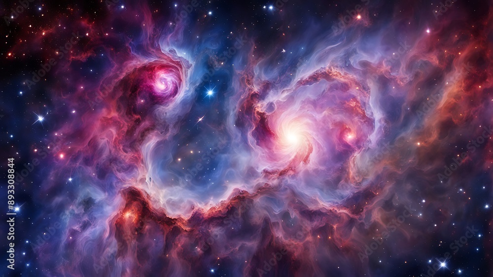 Cosmic galaxy with vibrant nebula and stars, showcasing the vastness and beauty of outer space Cosmic galaxy with vibrant nebula and stars, showcasing the vastness and beauty of outer space