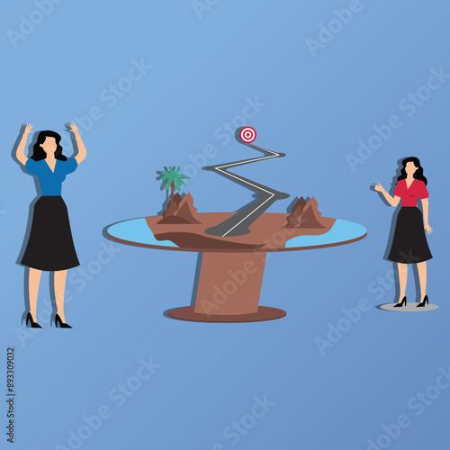 Business people explain franchise business strategies on white board to achieve business targets illustration, franchise business management, business strategy concept