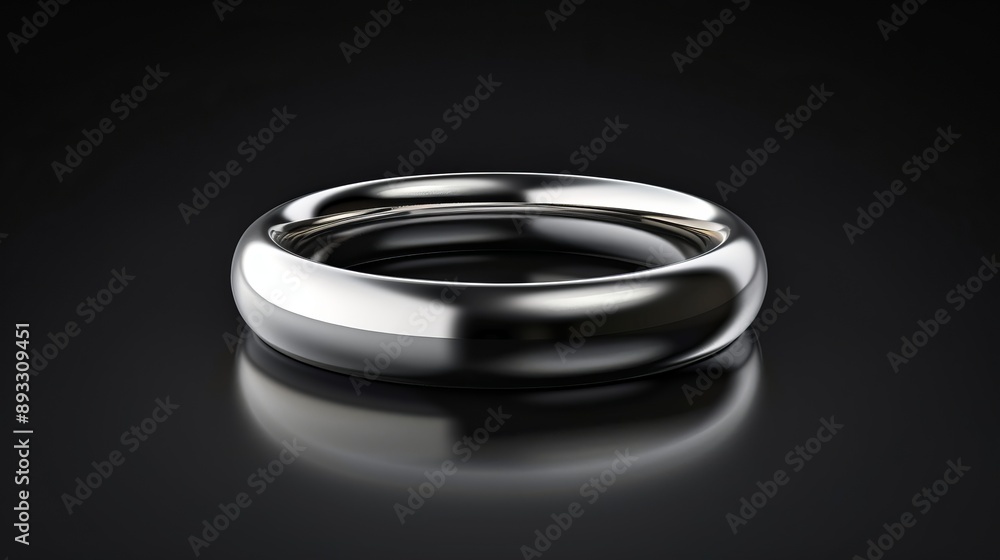 Simple silver ring on a clean minimalist background. Simple silver ring on a clean minimalist background.