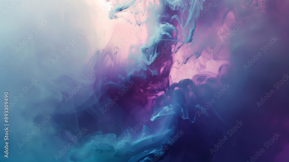 Fototapeta premium A colorful, swirling smokey background with a pinkish purple hue. The smoke is coming from a fire, and the colors are vibrant and intense. Scene is chaotic and energetic.
