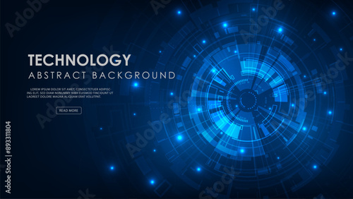 Wallpaper Mural Digital hud technology adstract with blue light futuristic background. Torontodigital.ca