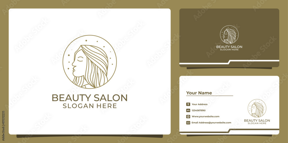 Fototapeta premium beauty salon logo design and business