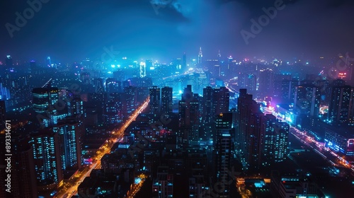 Wallpaper Mural Dramatic Time-lapse Photo of City at Night Torontodigital.ca