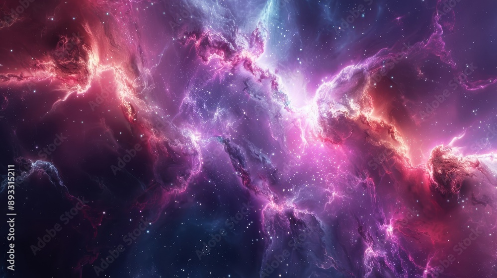 Abstract Neon Fractal Wallpaper with Space Theme Abstract Neon Fractal Wallpaper with Space Theme