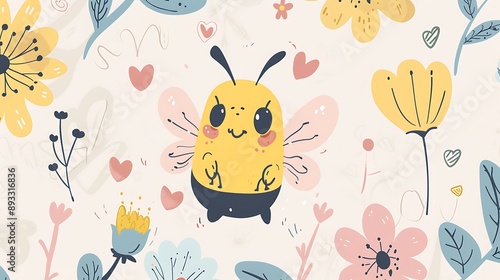 Charming Hand-Drawn Bee Icon