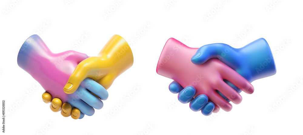 3d business hand shake icon on transparent background 3d business hand shake icon on transparent background