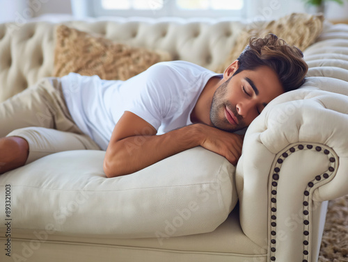 Man sleeping on couch