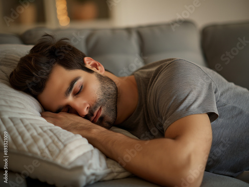 Man sleeping on couch