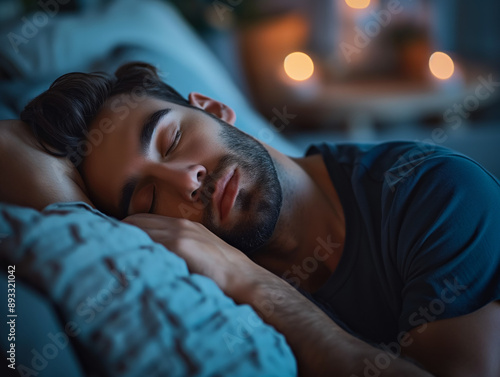 Man sleeping on couch