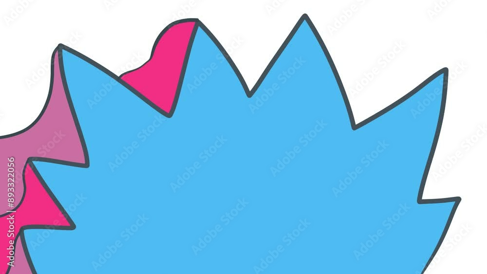 A blue structure with sharp shapes and scarlet layers moves quickly on the screen. A blue structure with sharp shapes and scarlet layers moves quickly on the screen.