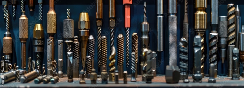 Fototapeta premium Collection of Various Metal Drill Bits