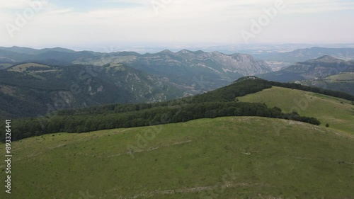 Amazing Aerial Summer Landscape of Kobilini steni (Mare's Walls) at Balkan Mountains, Bulgaria photo