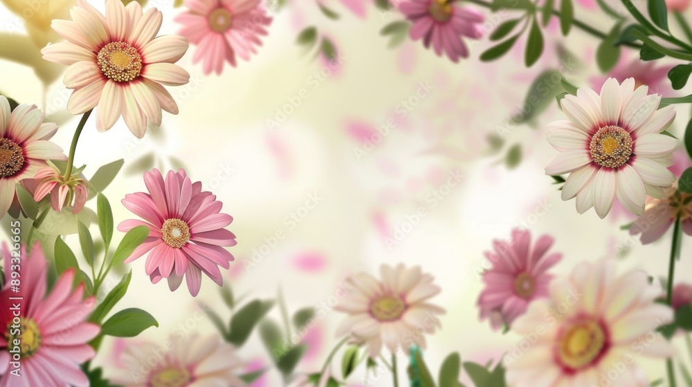 Beautiful pink and white daisies on a sunny day. Beautiful pink and white daisies on a sunny day.