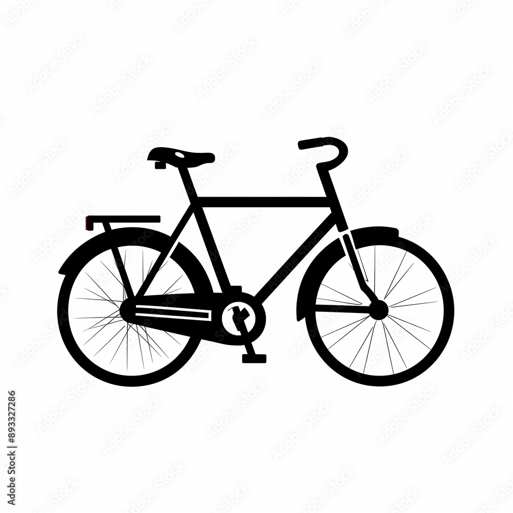 Obraz premium Black pictogram of a bicycle isolated on white background