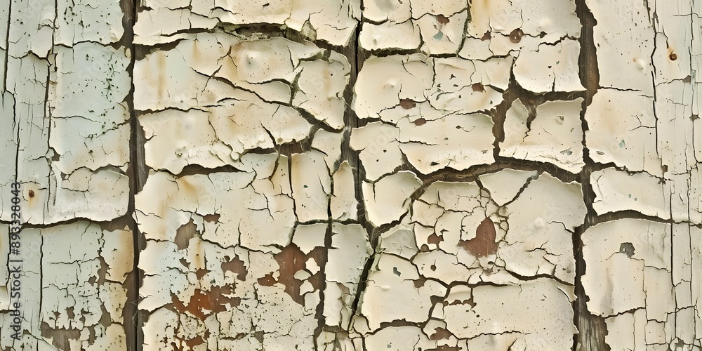 Obraz premium Aged Paint Crack Texture with Rustic and Worn Look