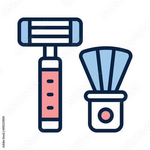Shaving accessory icon design isolated on white background