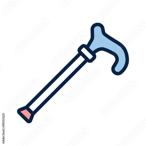 Grab this beautiful icon of walking stick in editable style
