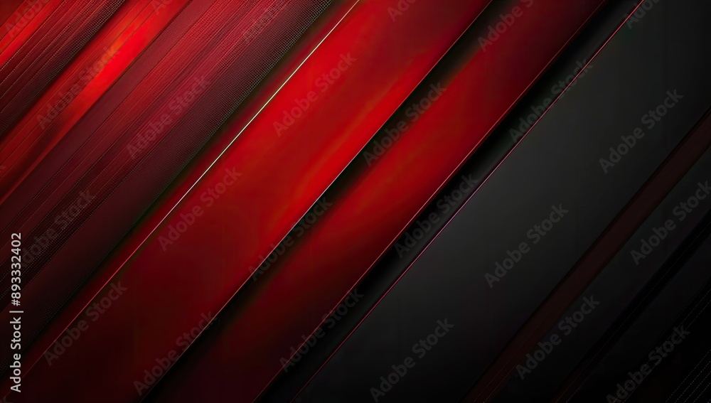 Obraz premium Modern Red and Black Diagonal Stripes