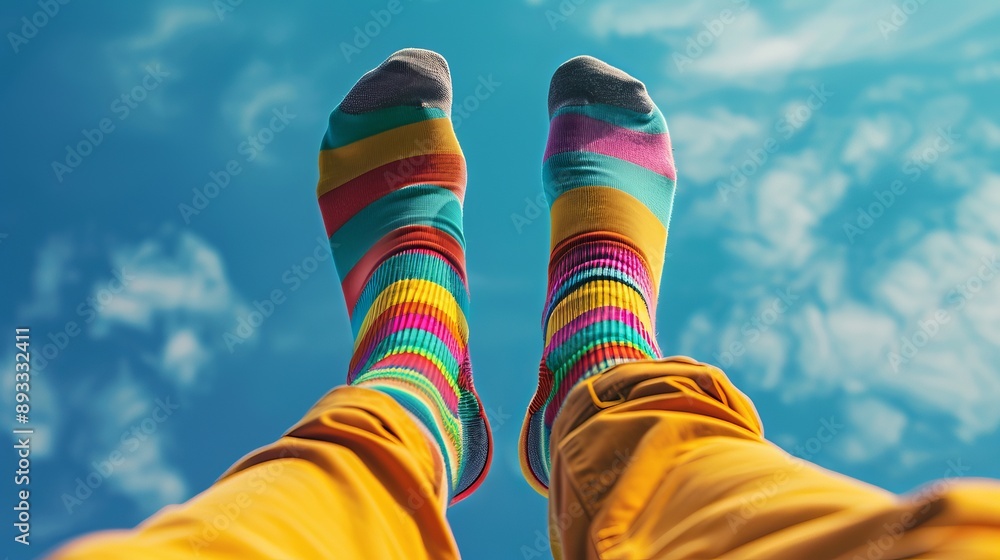 Beautiful patterned multi-colored socks. Beautiful patterned multi-colored socks.