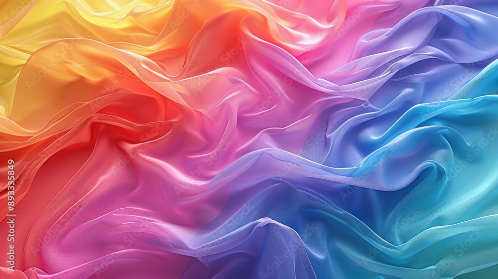 Rainbow Pride Flag with Textured Folds Rainbow Pride Flag with Textured Folds