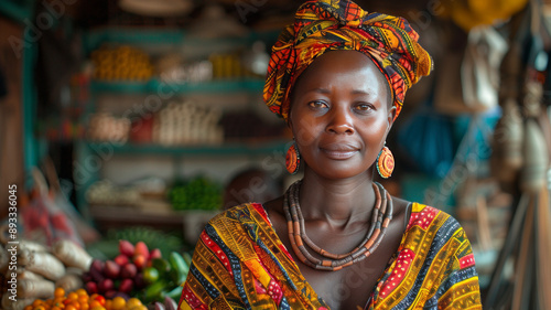Tanzanian businesswoman at her shop,generative ai