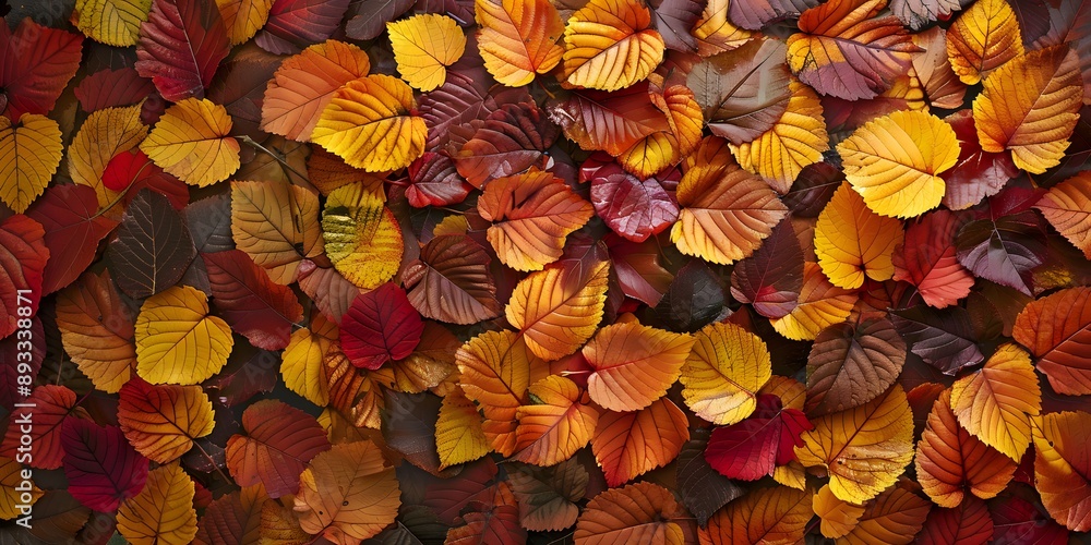 Fototapeta premium Golden Autumn Leaves Warm Background