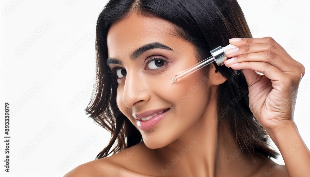 Beautiful Woman holding a Pipette with Skincare Serum - Applying Serum to her Face - Hyaluronic Acid, Anti Aging, Moisturiser, Repair, Hydrating, Vitamin, Ascorbic, Retinol, Exfoliant, Azelaic Beautiful Woman holding a Pipette with Skincare Serum - Applying Serum to her Face - Hyaluronic Acid, Anti Aging, Moisturiser, Repair, Hydrating, Vitamin, Ascorbic, Retinol, Exfoliant, Azelaic