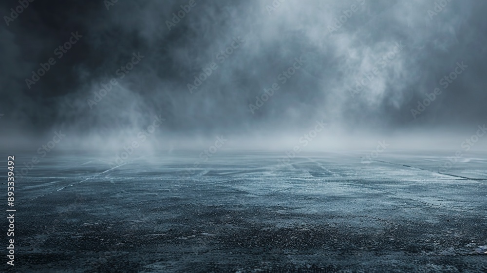 Fototapeta premium Texture dark concrete floor with mist or fog.