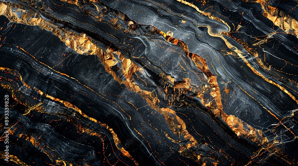 Abstract texture of black granite stone with quartzite and gold high resolution Abstract texture of black granite stone with quartzite and gold high resolution