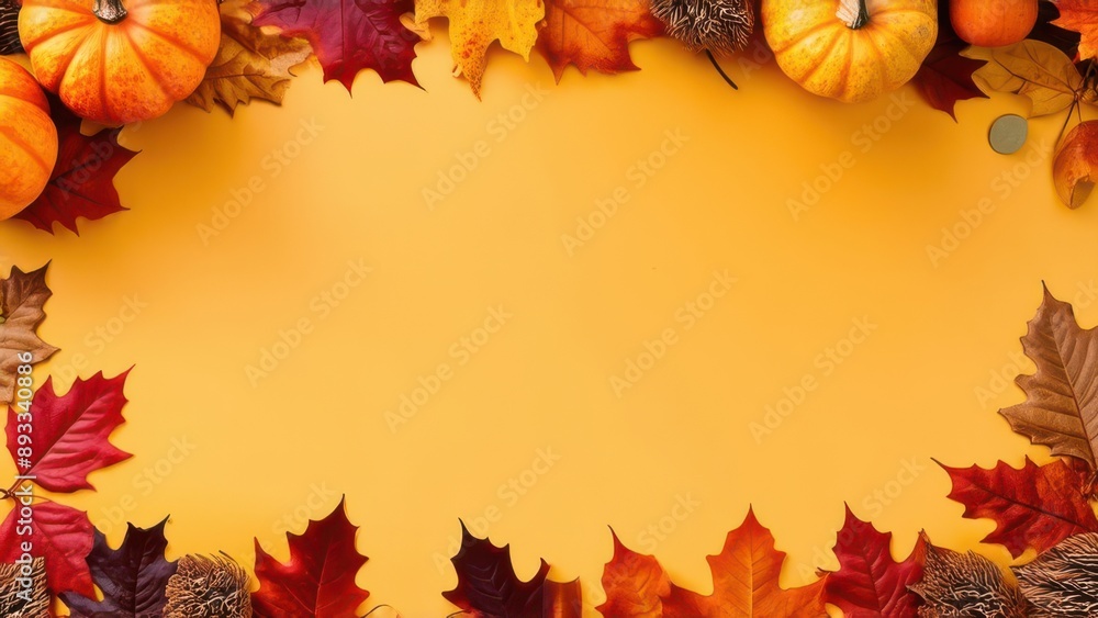 Thanksgiving Day background, pumpkins, autumn leaves. Banner, wallpaper, poster, copy space for text. Thanksgiving Day background, pumpkins, autumn leaves. Banner, wallpaper, poster, copy space for text.