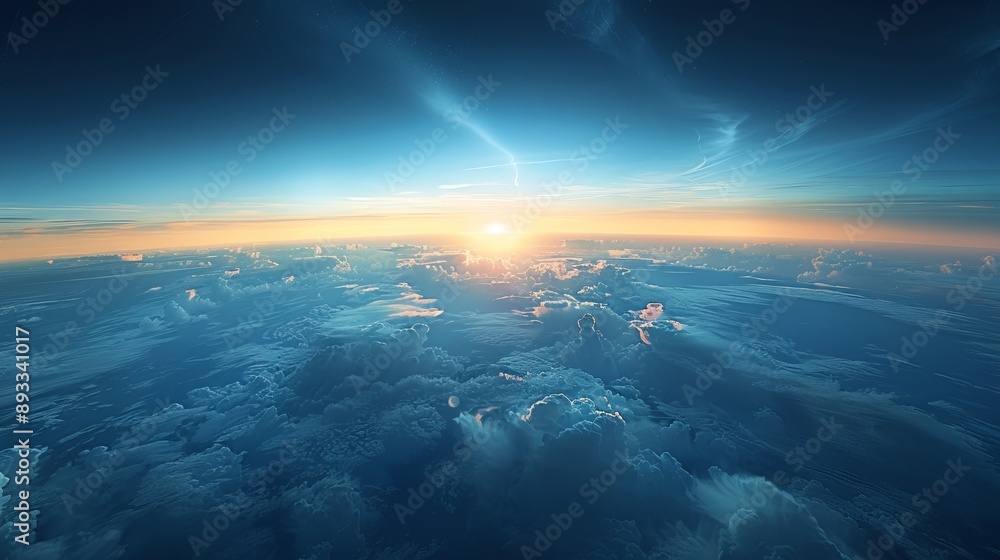 Fototapeta premium Structural image of the Earth's atmospheric layers.