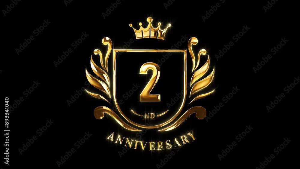 2nd Anniversary Celebration. Happy 2 Years Anniversary Animation in Gold Color on the Transparent Background, Alpha Channel. Great for greetings, celebrations, events, and gifts. 2nd Anniversary Celebration. Happy 2 Years Anniversary Animation in Gold Color on the Transparent Background, Alpha Channel. Great for greetings, celebrations, events, and gifts.