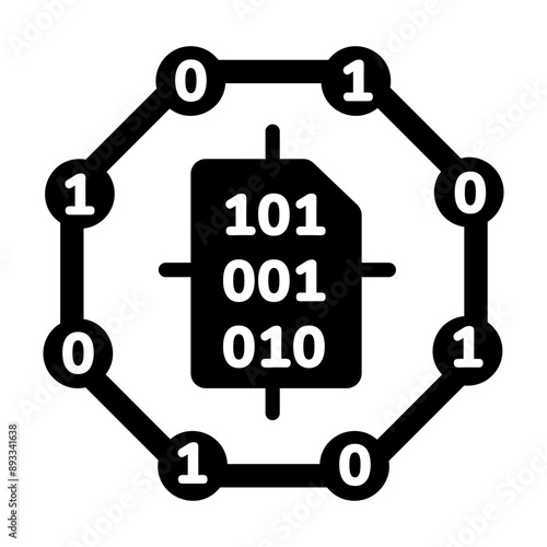 A filled icon of binary data 