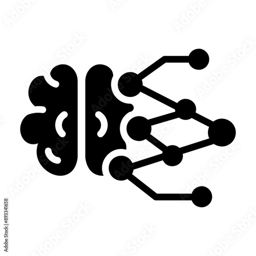 A glyph style icon of neural networking