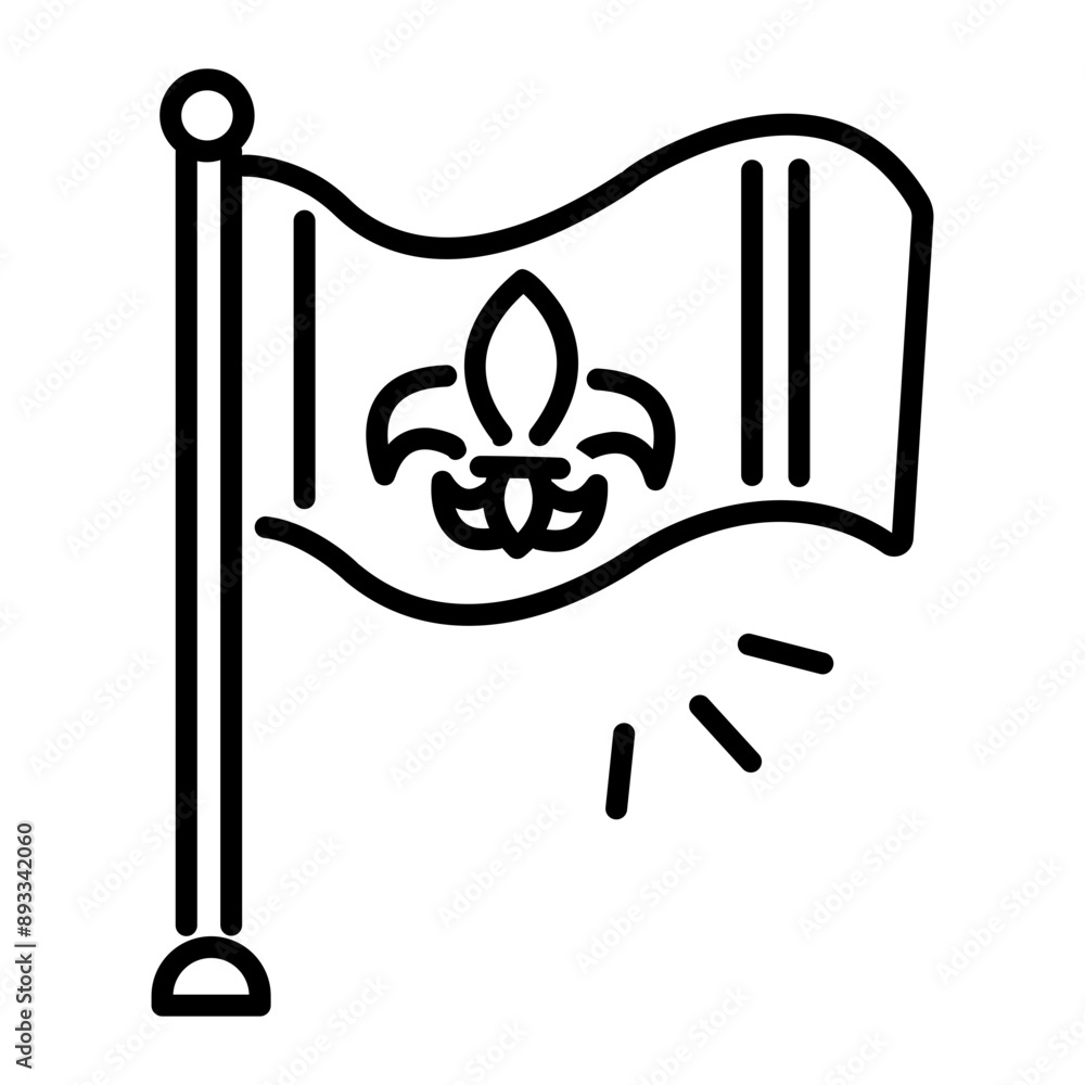 Orleans flag icon in line style Orleans flag icon in line style