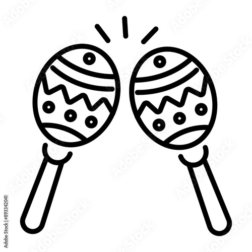 A linear style icon of maracas