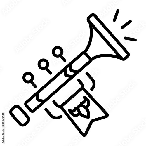 A linear style icon of fanfare