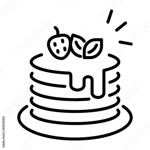 A leaner style icon of pancakes plate