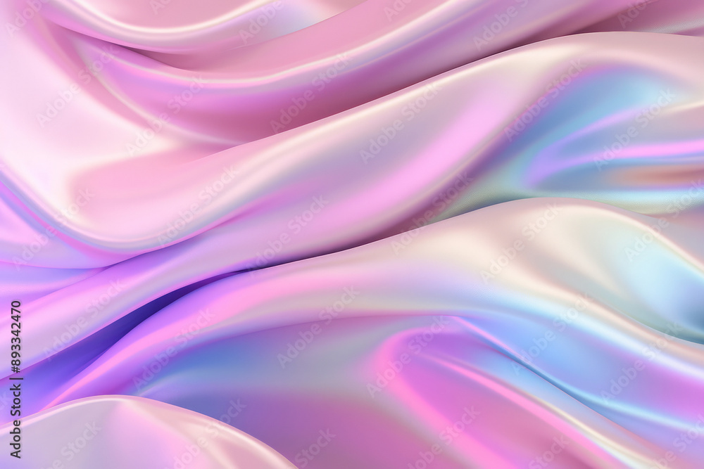 Obraz premium Processed collage of Iridescent fabric trendy cloth holographic texture. Background for banner