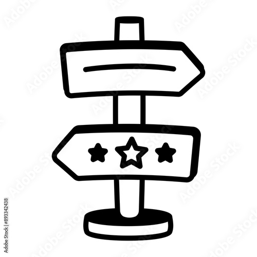 A hand drawn icon of decision making board 